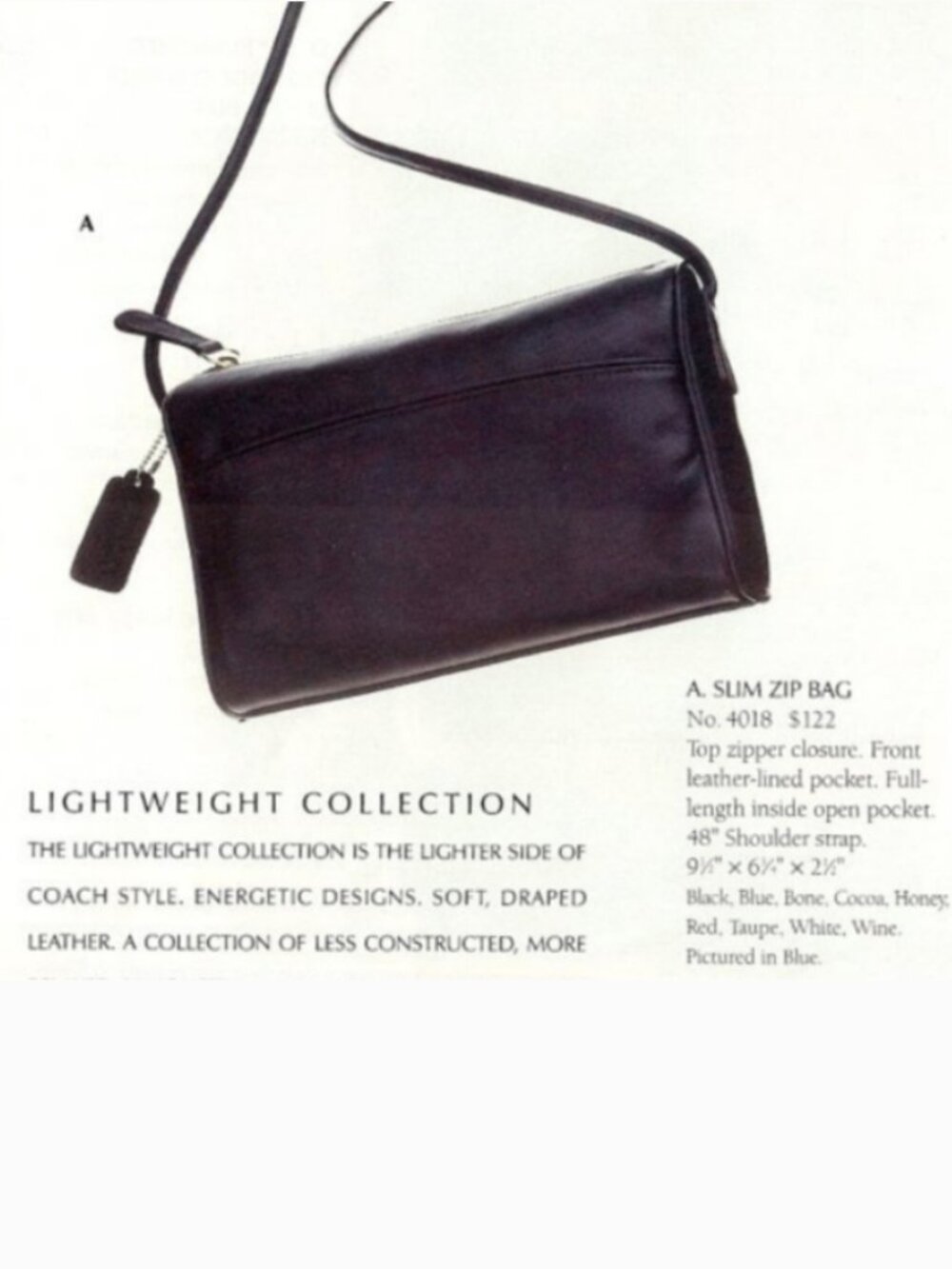 VINTAGE Coach 80s/90s Crossbody Leather Slim Zip Bag/Purse, Taupe/Tan - Picture 16 of 16